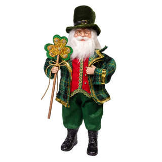 Thumbnail 1: Kurt Adler 18 in. KSA Kringles Irish Santa With Shamrock Staff 