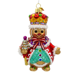 Thumbnail 1: Kurt Adler Bellissimo Glass King Gingerbread Ornament 