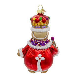 Thumbnail 4: Kurt Adler Bellissimo Glass King Gingerbread Ornament 