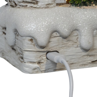 Thumbnail 3: Kurt Adler USB LED Candles Birch Tree With Santa & Tree Water Lantern 
