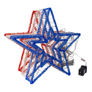 Thumbnail 1: Kurt Adler 20 Pc. G40 Faceted Red, Pure White & Blue LED Light Set 