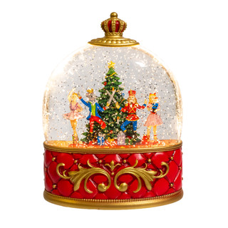Thumbnail 1: Kurt Adler LED Nutcracker Suite Crown  With Tree Glitter Water Lantern 