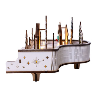 Thumbnail 6: Kurt Adler 6.3 in. LED Lighted Piano With Village Scene & Santa 
