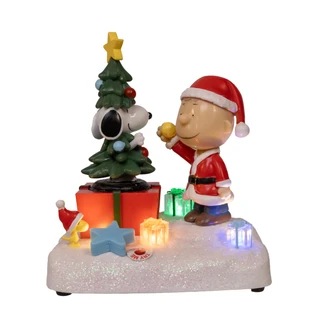 Thumbnail 1: Peanuts Peanuts  Animated Musical Decorating The Tree Table Piece 