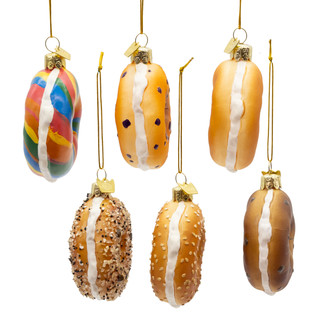 Thumbnail 2: NOBLE GEMS Kurt Adler 3 in. Noble Gems Glass Bagel Ornaments 
