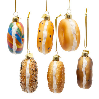 Thumbnail 6: NOBLE GEMS Kurt Adler 3 in. Noble Gems Glass Bagel Ornaments 