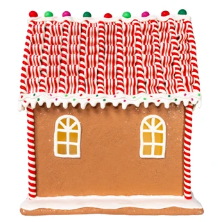 Thumbnail 2: Kurt Adler 14 in. Battery Operated Candy Stripe Gingerbread House 