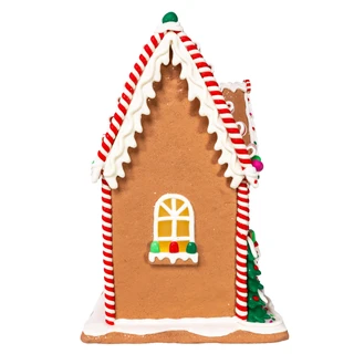 Thumbnail 6: Kurt Adler 14 in. Battery Operated Candy Stripe Gingerbread House 