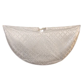 Thumbnail 4: Kurt Adler Kurt Adler 48 in. Silver Jacquard Tree Skirt 