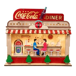 Thumbnail 1: Coca-Cola 10.5 in. Coca-Cola Battery Operated Light-Up Diner 