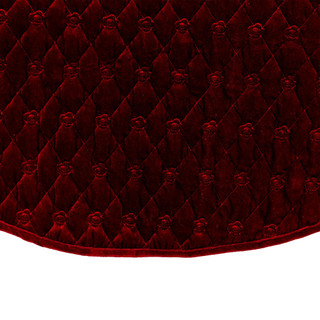 Thumbnail 3: Kurt Adler Kurt Adler 48 in. Quilted Burgundy Velvet Tree Skirt 