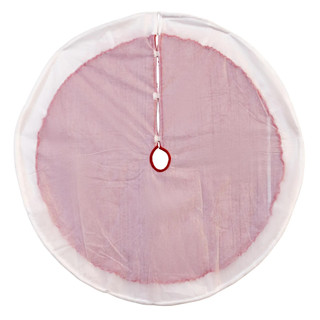Thumbnail 3: Kurt Adler 48 in. Red Cable Knit With White Faux Fur Border Tree Skirt 