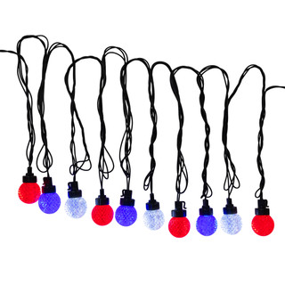 Thumbnail 5: Kurt Adler 20 Pc. G40 Faceted Red, Pure White & Blue LED Light Set 
