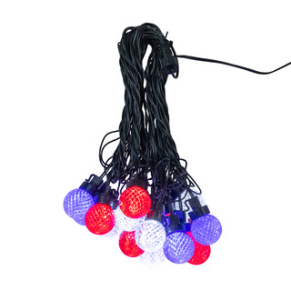 Thumbnail 1: Kurt Adler 20 Pc. G40 Faceted Red, Pure White & Blue LED Light Set 