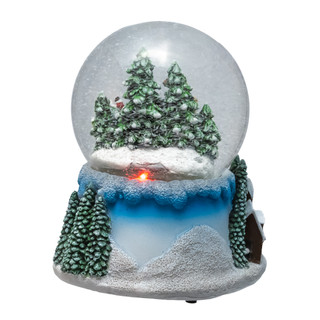 Thumbnail 3: Kurt Adler Kurt Adler 100MM Musical Santa, Snowman & Tree Snow Globe 