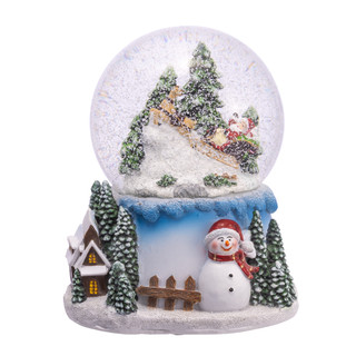 Thumbnail 1: Kurt Adler Kurt Adler 100MM Musical Santa, Snowman & Tree Snow Globe 