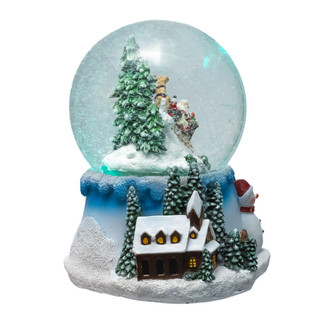 Thumbnail 5: Kurt Adler Kurt Adler 100MM Musical Santa, Snowman & Tree Snow Globe 