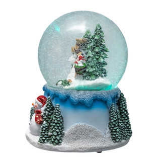 Thumbnail 6: Kurt Adler Kurt Adler 100MM Musical Santa, Snowman & Tree Snow Globe 
