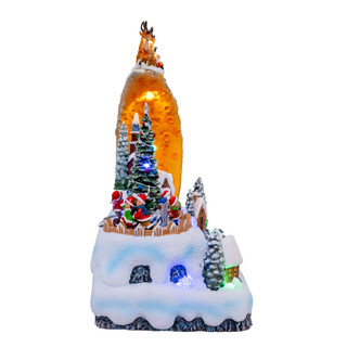 Thumbnail 4: Kurt Adler 11 in. Lighted USB Santa On Sled With Deer Table Piece 