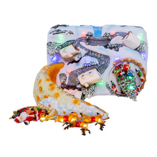 Thumbnail 7: Kurt Adler 11 in. Lighted USB Santa On Sled With Deer Table Piece 