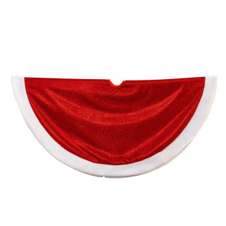 Thumbnail 3: Kurt Adler 48 in. Red Glitter With Faux Fur Border Tree Skirt 