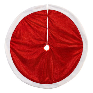 Thumbnail 1: Kurt Adler 48 in. Red Glitter With Faux Fur Border Tree Skirt 