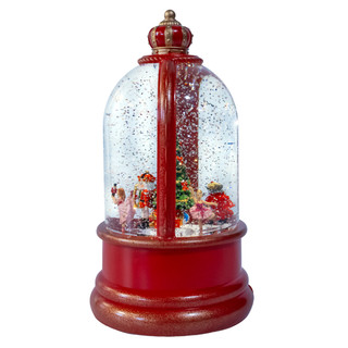 Thumbnail 5: Kurt Adler  9" LED Nutcracker Suite & Christmas Tree Glitter Water Dome 