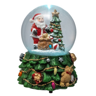 Thumbnail 4: Kurt Adler Kurt Adler 100MM Musical Santa With Tree Water Globe 