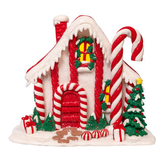 Thumbnail 1: Kurt Adler Kurt Adler 7 in. Battery Operated LED Candy Cane Lane House 