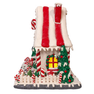 Thumbnail 2: Kurt Adler 10.5 in. Battery Operated LED Candy Cane Lane House 