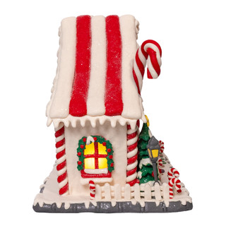 Thumbnail 4: Kurt Adler 10.5 in. Battery Operated LED Candy Cane Lane House 
