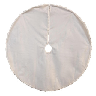 Thumbnail 4: Kurt Adler 48 in. White Faux Fur & Iridescent Sequined Trees Tree Skirt 