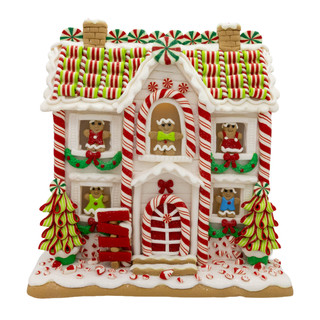 Thumbnail 1: Kurt Adler  10 in. LED Lighted Gingerbread House Men Trees Table Piece 