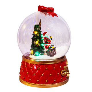 Thumbnail 2: Kurt Adler  Musical LED Santa & Tree Snow Christmas Ball Table Piece 