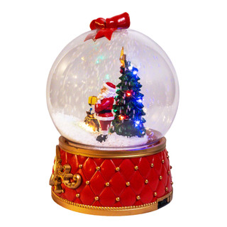 Thumbnail 3: Kurt Adler  Musical LED Santa & Tree Snow Christmas Ball Table Piece 
