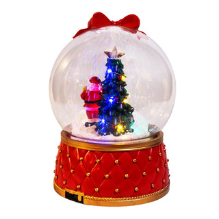 Thumbnail 4: Kurt Adler  Musical LED Santa & Tree Snow Christmas Ball Table Piece 