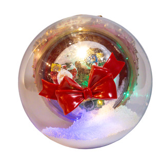 Thumbnail 5: Kurt Adler  Musical LED Santa & Tree Snow Christmas Ball Table Piece 