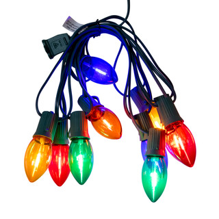 Thumbnail 1: Kurt Adler 10 Ft. 10L Multicolor Translucent Filament LED C9 Light Set 