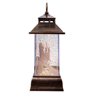 Thumbnail 2: Kurt Adler  9" USB Lighted Santa With Swirling Glitter Water Lantern 