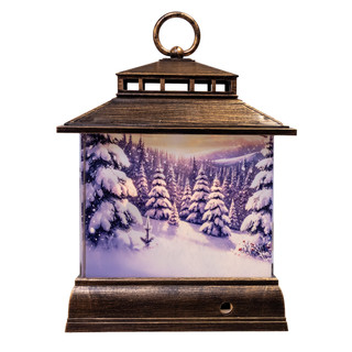 Thumbnail 3: Kurt Adler  9" USB Lighted Santa With Swirling Glitter Water Lantern 