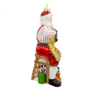 Thumbnail 2: Kurt Adler Bellissimo Glass Workshop Santa Ornament 