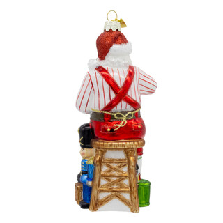 Thumbnail 4: Kurt Adler Bellissimo Glass Workshop Santa Ornament 