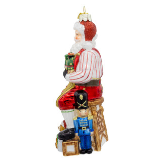 Thumbnail 5: Kurt Adler Bellissimo Glass Workshop Santa Ornament 