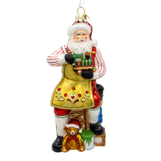 Thumbnail 1: Kurt Adler Bellissimo Glass Workshop Santa Ornament 