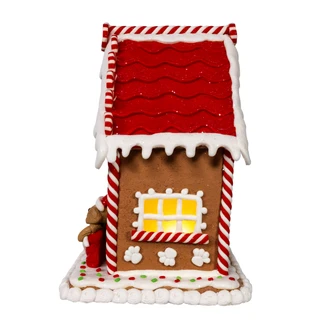 Thumbnail 2: Kurt Adler  8 in. Battery Operated LED Gingerbread House With Dog 