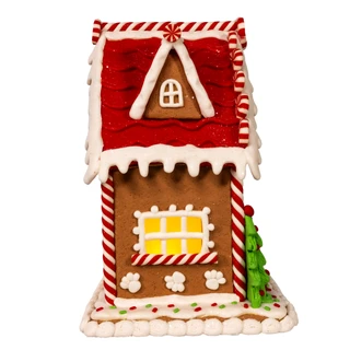 Thumbnail 3: Kurt Adler  8 in. Battery Operated LED Gingerbread House With Dog 