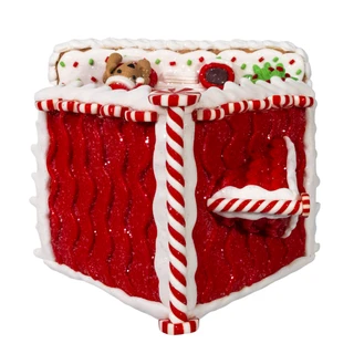 Thumbnail 6: Kurt Adler  8 in. Battery Operated LED Gingerbread House With Dog 