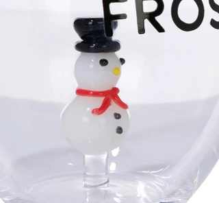 Thumbnail 2: Mud Pie Christmas Snowman Icon Wine Glass  
