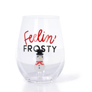 Thumbnail 1: Mud Pie Christmas Snowman Icon Wine Glass  