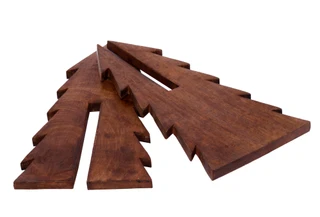 Thumbnail 2: . 2 Pc 16 in Wooden Slide Together Christmas Tree Decor 
